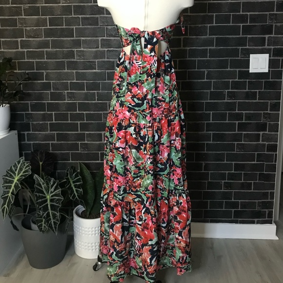 Water Color Floral Print Maxi Dress - Picture 4 of 15